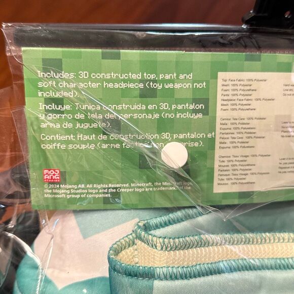 Minecraft Officially Licensed Light Blue Armor Kids Costume Youth Unisex 10 Boys - Picture 5 of 8